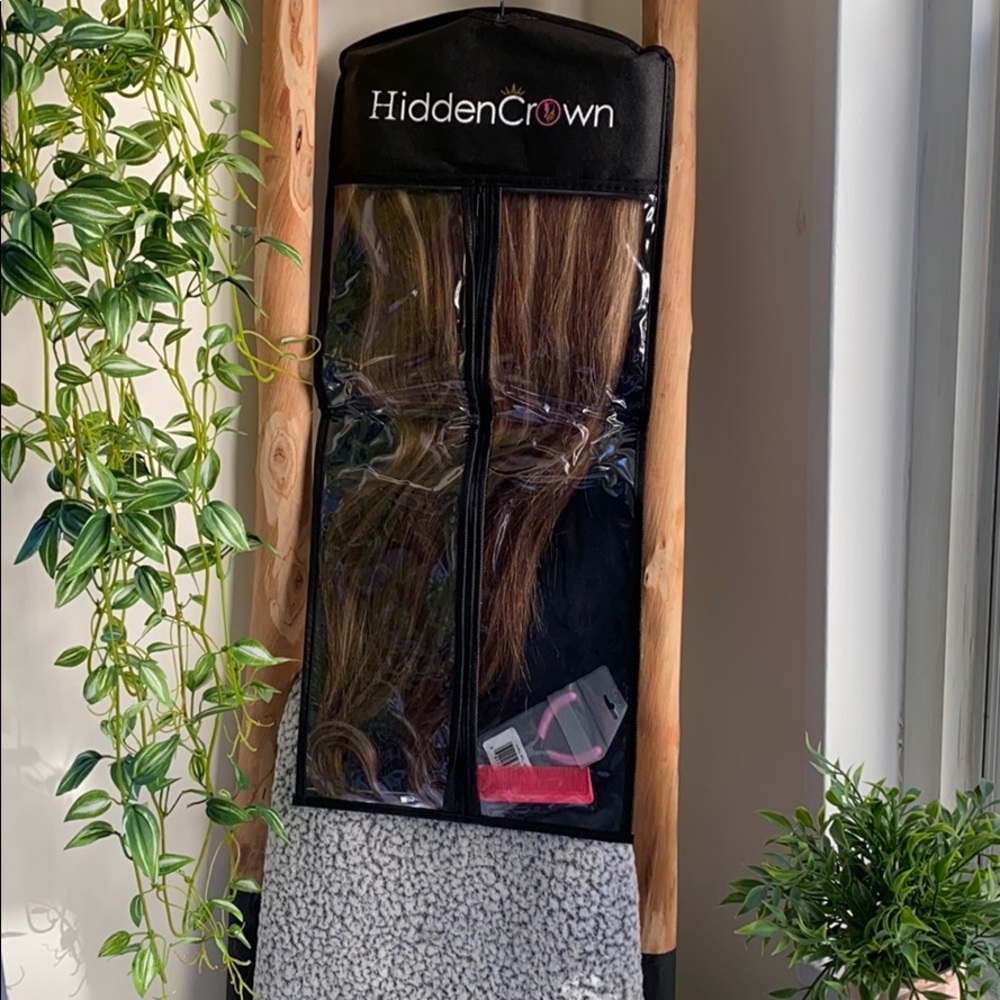 Hidden crown hair extensions!
